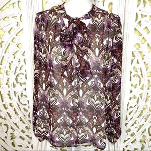 Daniel Rainn Bohemian Tie-Neck Blouse